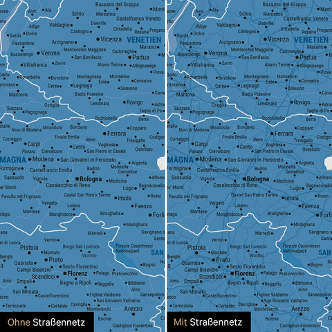 Mappa dell’Italia per puntine TRAVEL® – Blu oceano
