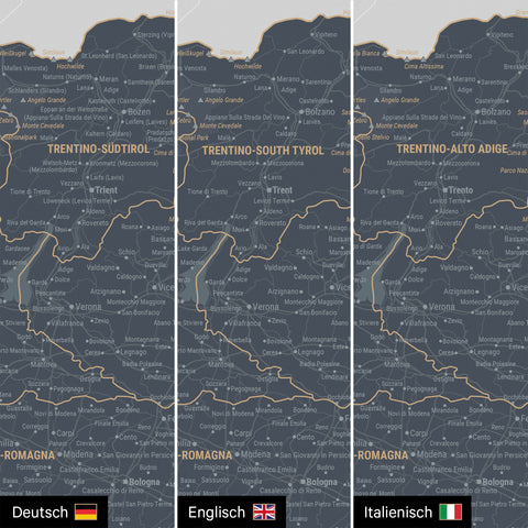 Mappa dell’Italia per puntine TRAVEL® – Blu denim
