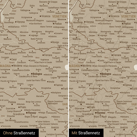 Mappa dell’Italia per puntine TRAVEL® – Sabbia del deserto