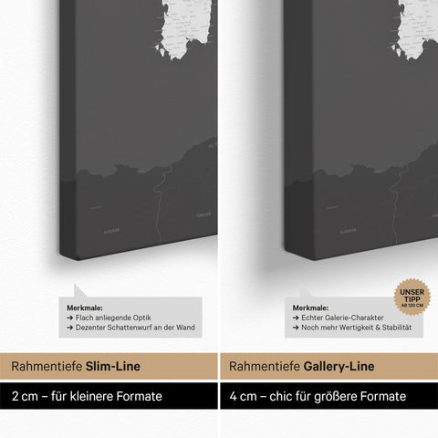 Mappa dell’Italia per puntine TRAVEL® – Grigio scuro
