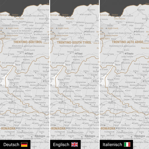 Mappa dell’Italia per puntine TRAVEL® – Grigio scuro
