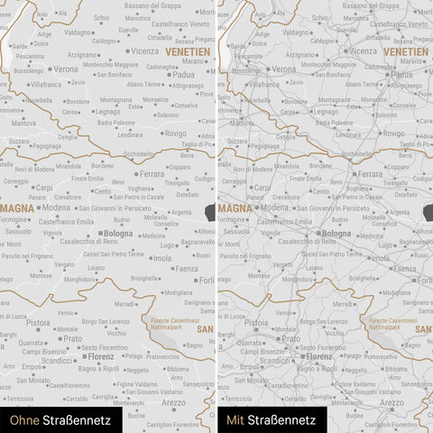 Mappa dell’Italia per puntine TRAVEL® – Grigio scuro
