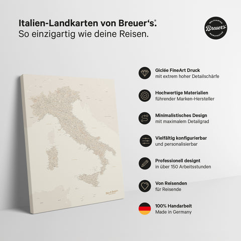 Mappa dell’Italia per puntine TRAVEL® – Oro