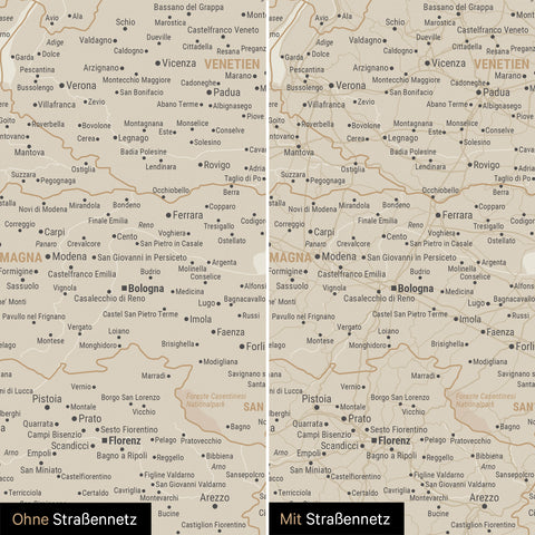 Mappa dell’Italia per puntine TRAVEL® – Oro