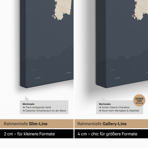 Mappa dell’Italia per puntine TRAVEL® – Blu marina Hale