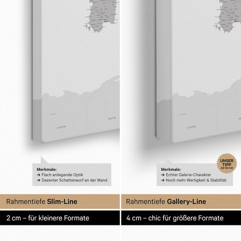 Mappa dell’Italia per puntine TRAVEL® – Grigio freddo