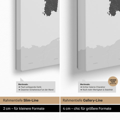 Mappa dell’Italia per puntine TRAVEL® – Grigio chiaro