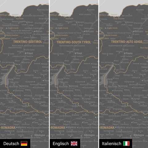 Mappa dell’Italia per puntine TRAVEL® – Grigio chiaro