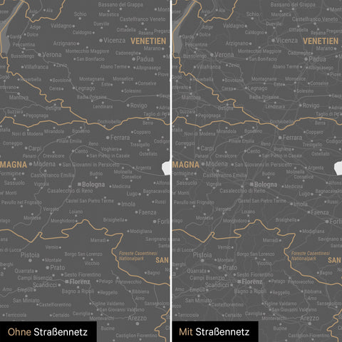 Mappa dell’Italia per puntine TRAVEL® – Grigio chiaro