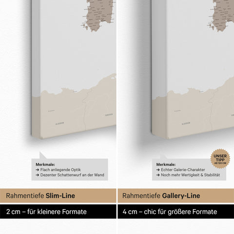Mappa dell’Italia per puntine TRAVEL® – Beige multicolore