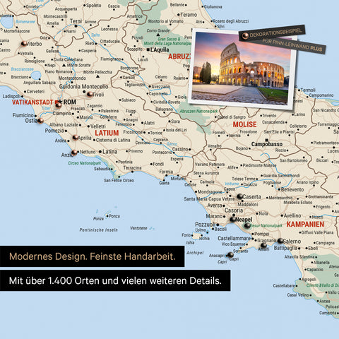 Mappa dell’Italia per puntine TRAVEL® – Classico multicolore