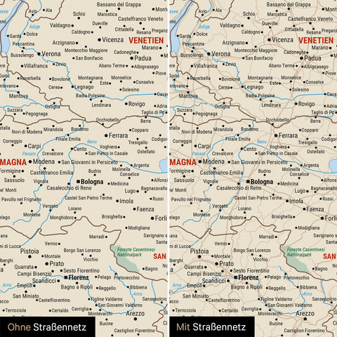 Mappa dell’Italia per puntine TRAVEL® – Classico multicolore