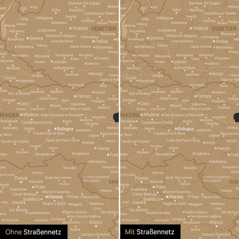 Mappa dell’Italia per puntine TRAVEL® – Nero sonar