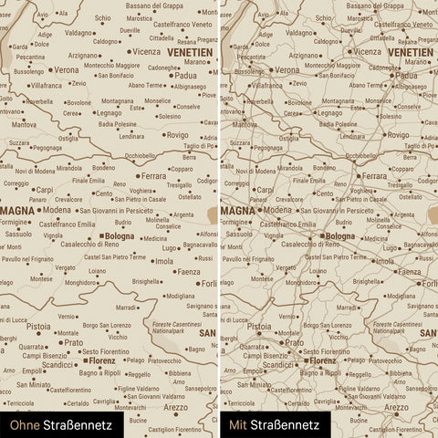 Mappa dell’Italia per puntine TRAVEL® – Oro tesoro