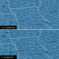 Kanada & USA Karte Pinn-Leinwand in Blau optional mit dem Straßennetz der größten Highways und Interstates