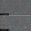 Kanada & USA Karte Pinn-Leinwand in Light Gray optional mit dem Straßennetz der größten Highways und Interstates