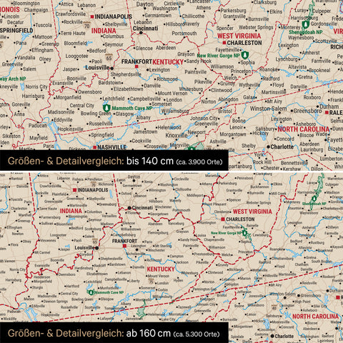 Mappa di Canada e USA per puntine TRAVEL® – Multicolor Classico