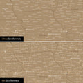 Kanada & USA Karte Pinn-Leinwand in Sonar Black optional mit dem Straßennetz der größten Highways und Interstates