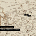 Detaillierte Kanada & USA Karte als Pinn-Leinand in Treasure Gold zeigt Pins ins Reisezielen von British Columbia und Washington