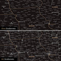 Kanada & USA Karte Pinn-Leinwand in Weiss-Schwarz optional mit dem Straßennetz der größten Highways und Interstates