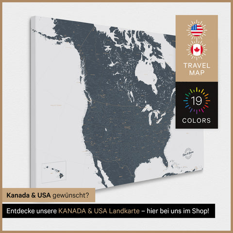Mappa degli USA per puntine TRAVEL® – Denim Blue