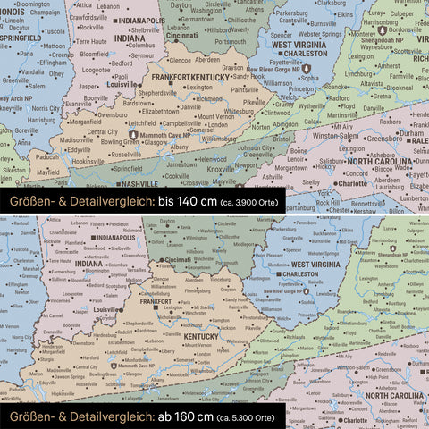 Mappa di Canada e USA per puntine TRAVEL® – Multicolor Atlante (Mappa Politica)
