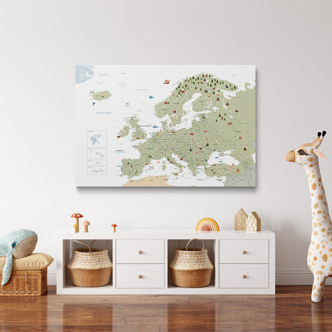 Mappa da puntine Europa per bambini – MINIVENTURES® White