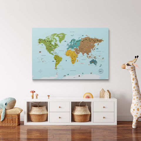 Mappa da puntine Kinder-Weltkarte – MINIVENTURES® Classico