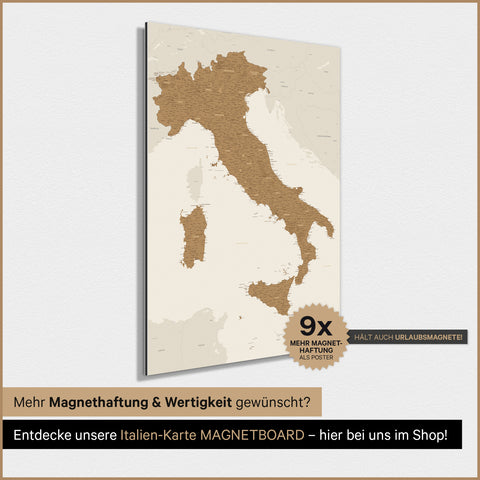 Mappa dell’Italia TRAVEL® poster magnetico – in 21 colori