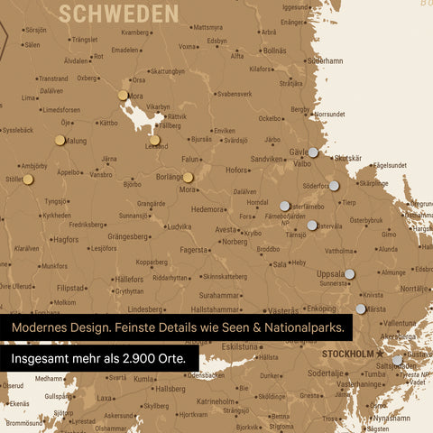 Mappa della Scandinavia TRAVEL® poster magnetico – in 21 colori
