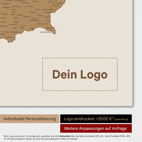 Mappa dell’Austria TRAVEL® poster magnetico – in 21 colori