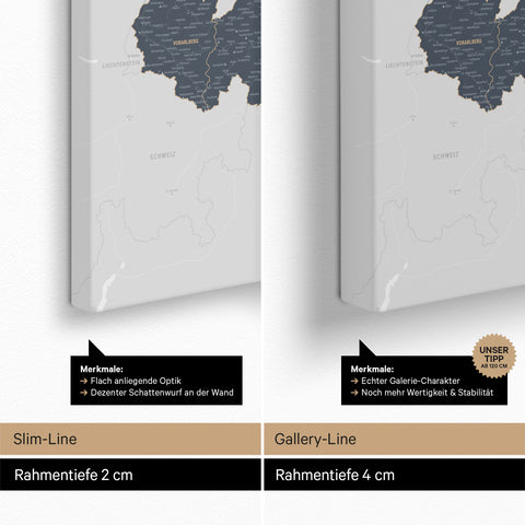 Mappa dell’Austria per puntine TRAVEL® – Denim Blue