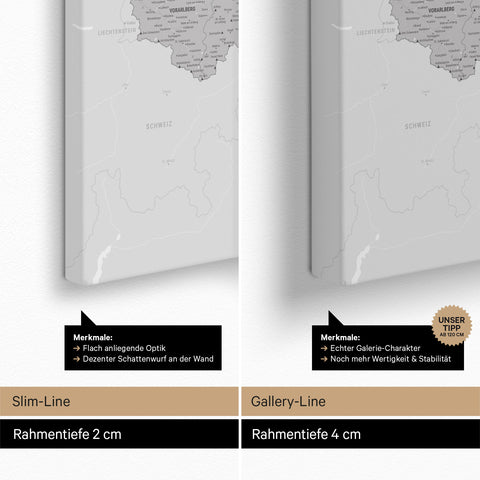 Mappa dell’Austria per puntine TRAVEL® – Coolgray (Grigio chiaro)