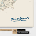 Österreich-Karte als Pinnwand Leinwand in Multicolor Classic mit Personalisierung und Eindruck mit deinem Namen