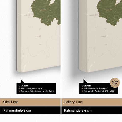 Mappa dell’Austria per puntine TRAVEL® – Olive Green