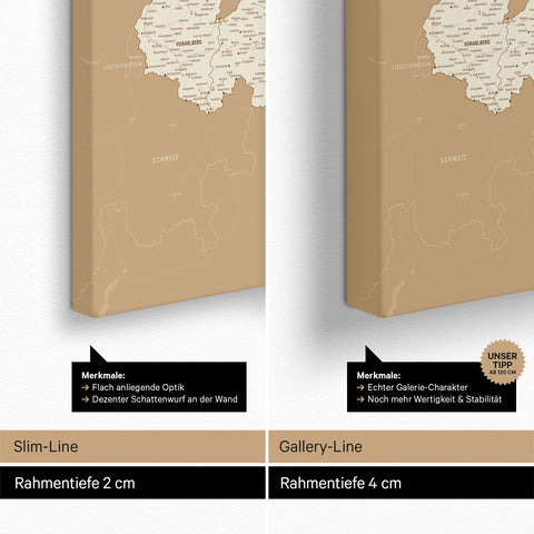 Mappa dell’Austria per puntine TRAVEL® – Treasure Gold