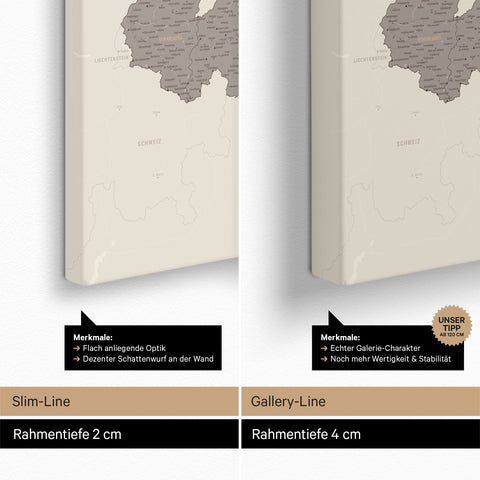 Mappa dell’Austria per puntine TRAVEL® – Warmgray (Marrone-Grigio)