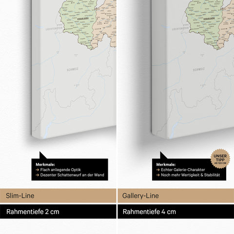 Mappa dell’Austria per puntine TRAVEL® – Multicolor Atlas (Mappa politica)