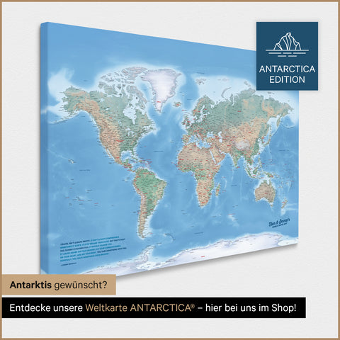 Mappa fisica del mondo per puntine TRAVEL® – Terra multicolore
