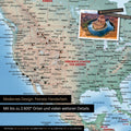 Mappa fisica dettagliata del mondo come Mappa per puntine in Terra multicolore con una struttura del terreno realistica e finemente elaborata e fino a 2.600 segnaposti geografici