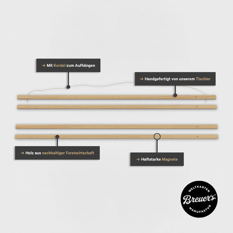 Set di listelli magnetici in legno per poster – Quercia chiara