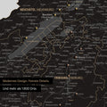 Ausschnitte einer Schweizkarte in der Region Freiburg und Thunersee als Pinn-Leinwand in Light Black mit 1.400 Orten