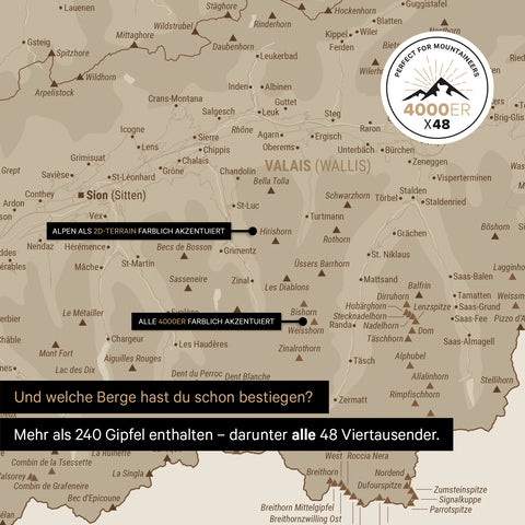 Mappa Svizzera magnetica TRAVEL® Magnetboard – Sabbia del deserto