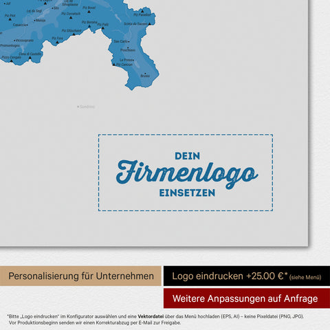 Mappa Svizzera magnetica TRAVEL® Magnetboard – Blu oceano