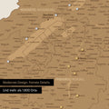 Ausschnitte einer Schweizkarte in der Region Freiburg und Thunersee in Bronze mit 1.400 Orten