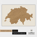 Neutrale und schlichte Ausführung einer magnetischen Schweiz-Karte in Bronze