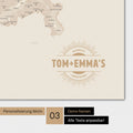 Schweiz-Karte Magnetboard in der Farbe Gold mit Personalisierung als Logo im Vintage-Look
