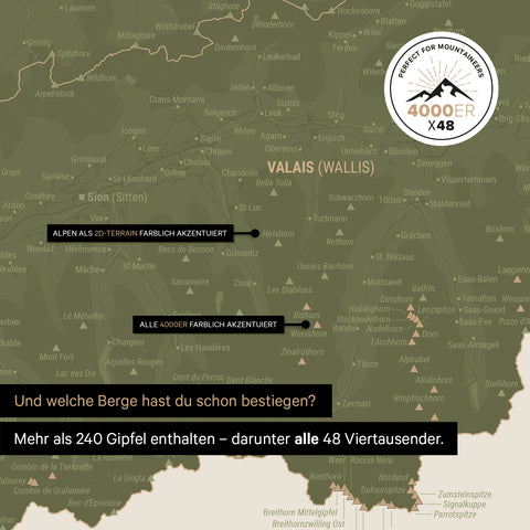 Mappa Svizzera magnetica TRAVEL® Magnetboard – Verde oliva