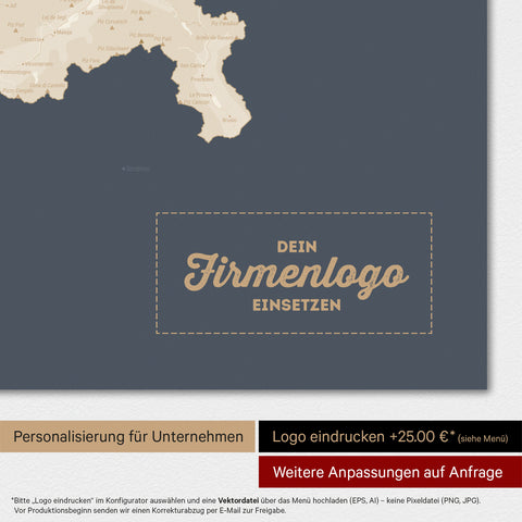 Mappa Svizzera magnetica TRAVEL® Magnetboard – Blu marina scuro