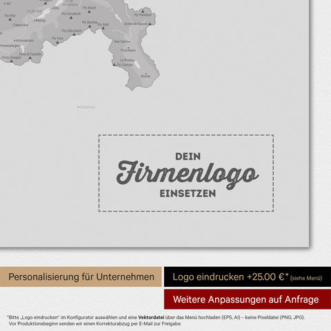 Mappa Svizzera magnetica TRAVEL® Magnetboard – Grigio freddo